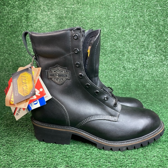 Harley Davidson Mens Leather Combat Motorcycle Riding Boots Size 11.5 - NEW - Picture 1 of 14